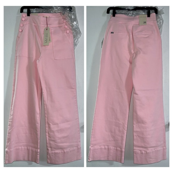 Alice + Olivia Donald High Waisted Light Pink Jean - Picture 6 of 16